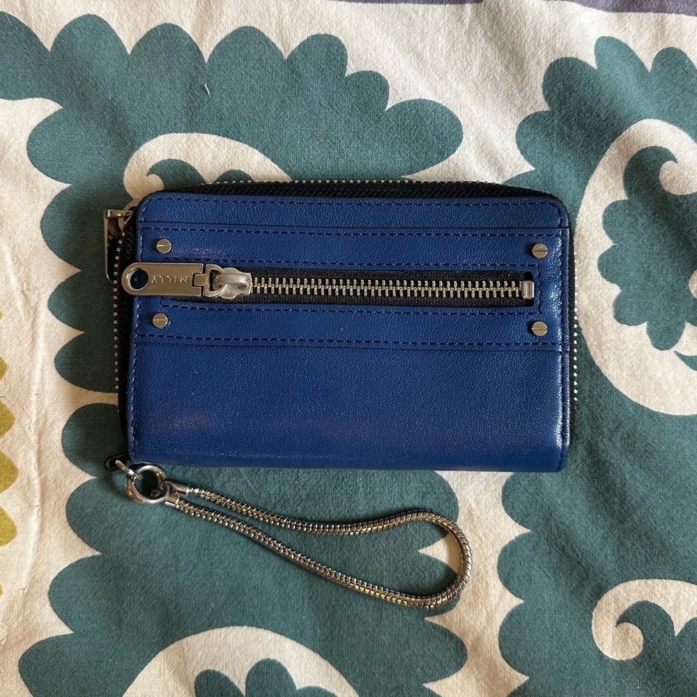 MILLY Riley Zip-Around Leather Wristlet